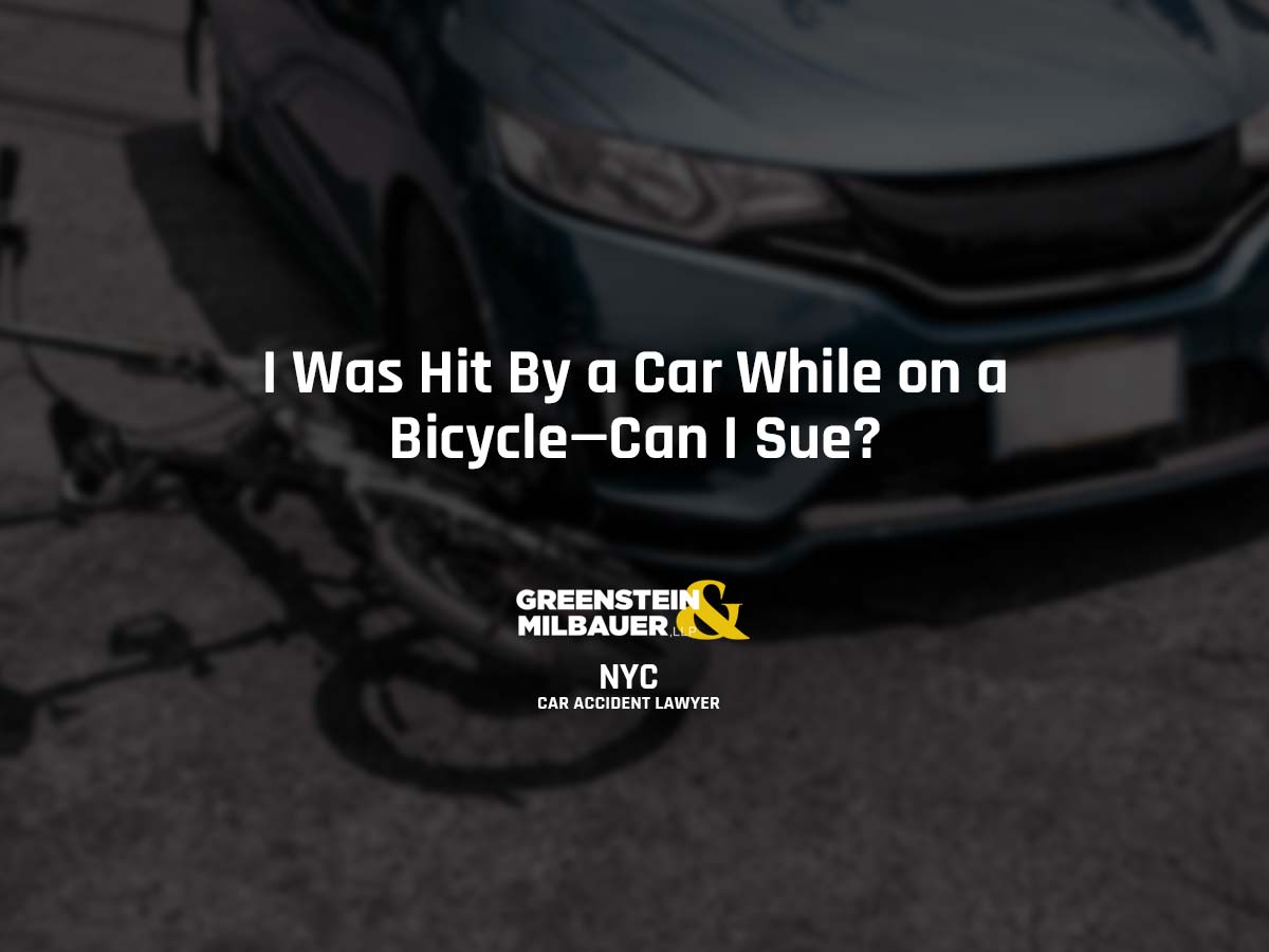 I Was Hit By a Car While on a Bicycle—Can I Sue?